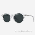 Gafas de sol redondas de acetato de diseño clásico para hombre